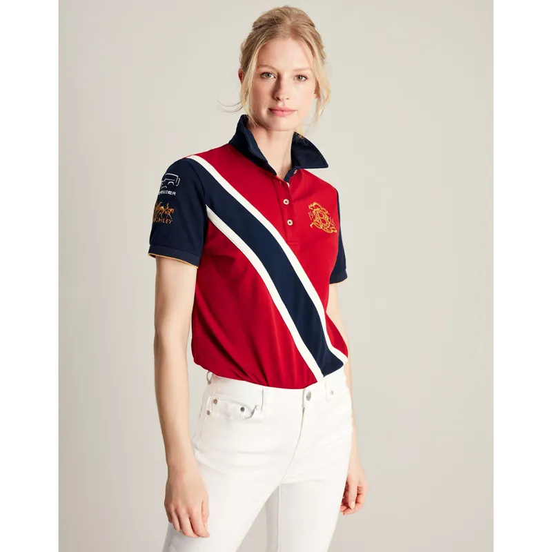 Joules Burghley Women's Polo Shirt - Dark Red-1